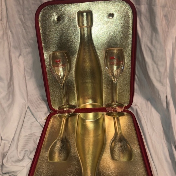piper-heidsieck Champagne Red Bottle Carry Case Picnic 2 Original Glasses - Picture 2 of 4